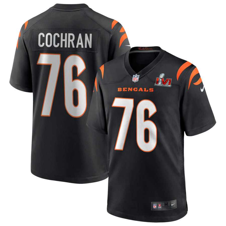 Devin Cochran Cincinnati Bengals Super Bowl LVI Game Jersey - Black football jersey product view 1