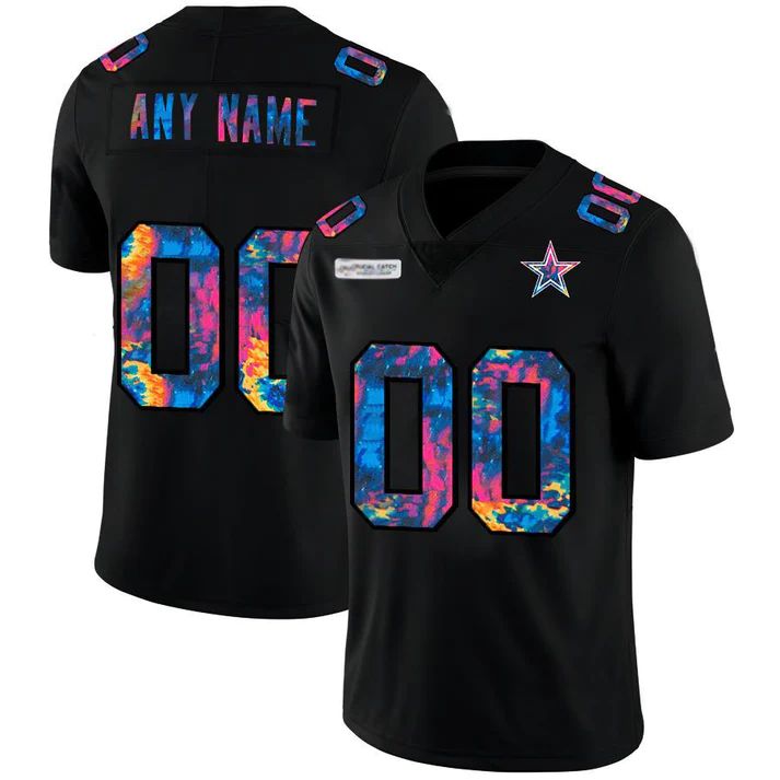 Custom1 Dallas Cowboys Black Crucial Catch Vapor Limited Jersey1 Football Jerseys football jersey product view 1