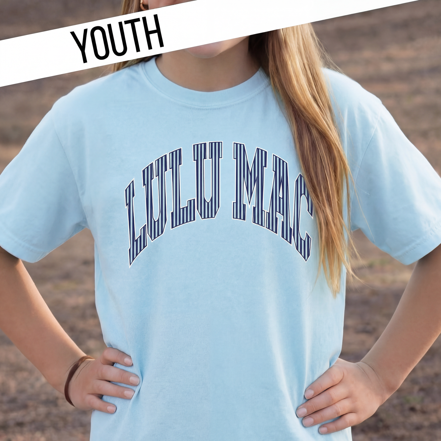 KD-STR-1000 Stripe Chambray Youth Comfort Colors Tee Unisex T-shirt, Sweatshirt, Hoodie, Long Sleeve Tee - T-Shirt, Sweatshirt, Hoodie