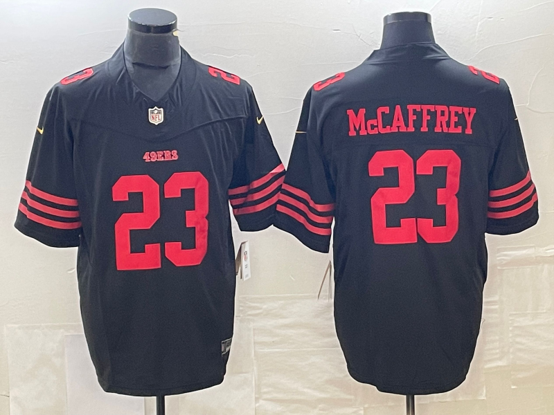 Men's San Francisco 49ers Christian McCaffrey Black Game Jersey football jersey product view 1