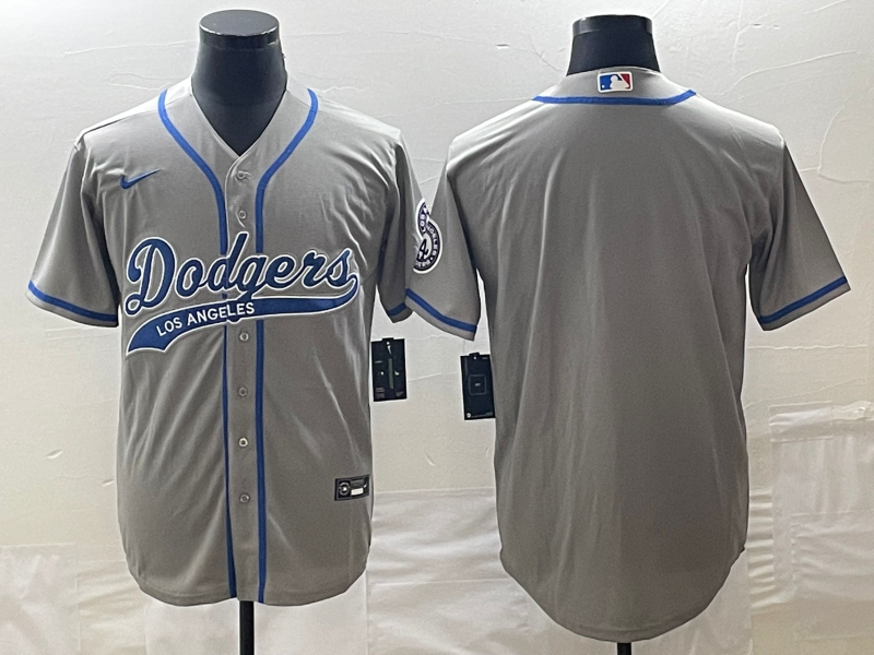Men's Los Angeles Dodgers Gray Blank Jersey Joint Edition baseball jersey product view 1