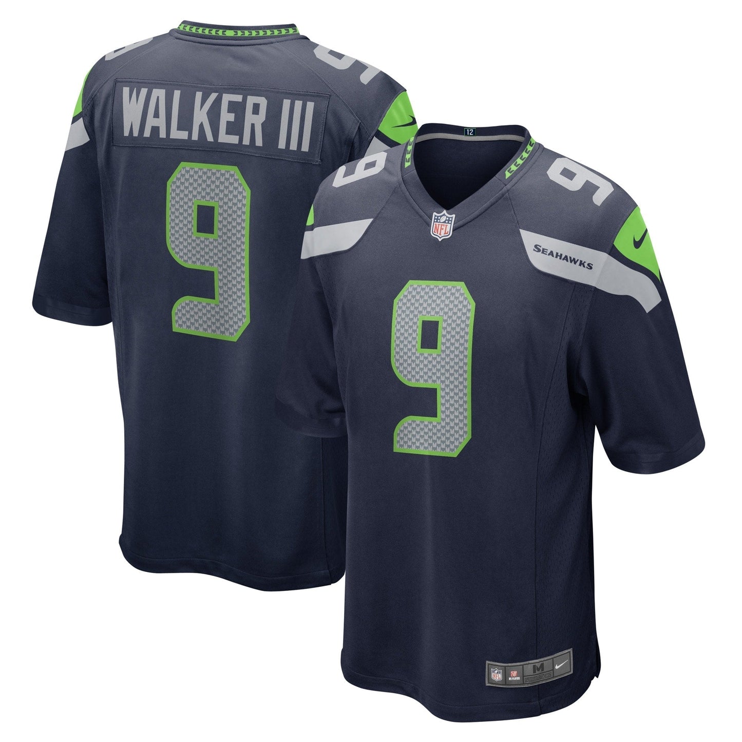 Kenneth Walker III Seattle Seahawks Game Jersey - Navy football jersey product view 1