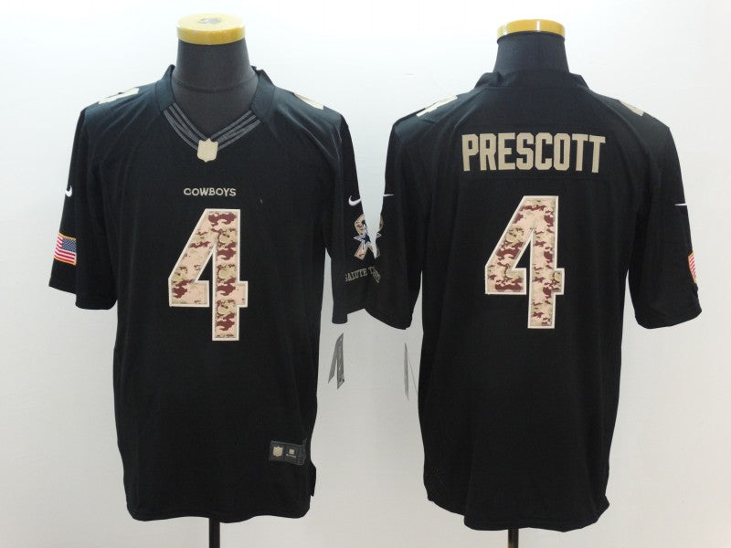 Men's Dallas Cowboys #4 Dak Prescott Black Tame Game Jersey1 football jersey product view 1