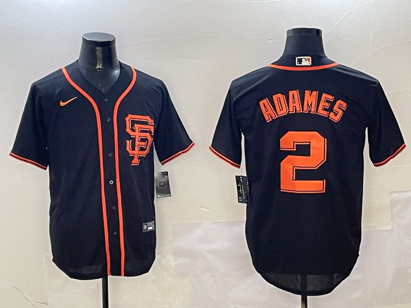 Men's San Francisco Giants Willy Adames Black Replica Player Jersey baseball jersey product view 1