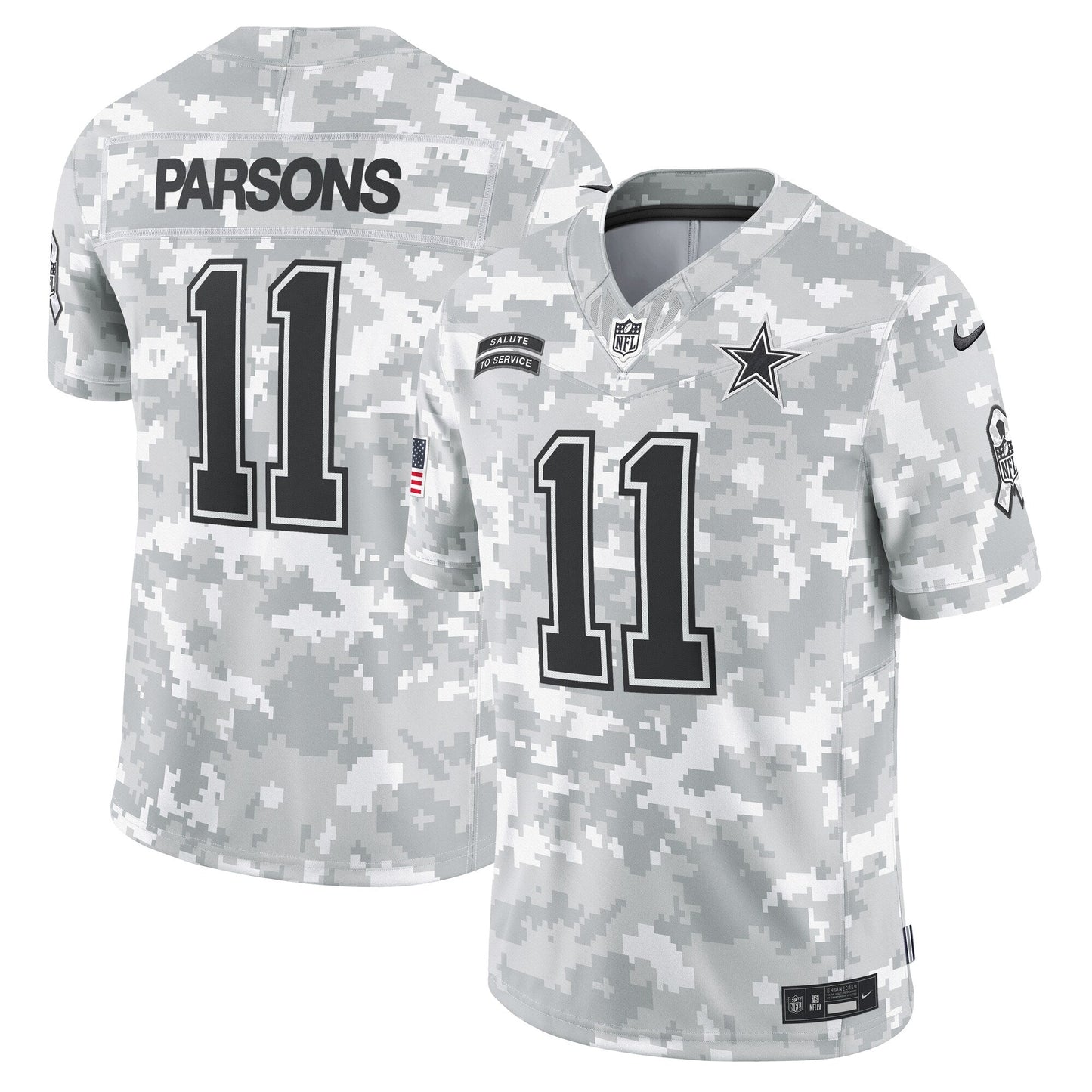 Micah Parsons Dallas Cowboys 2024 Salute to Service Limited Jersey - Arctic Camo football jersey product view 1