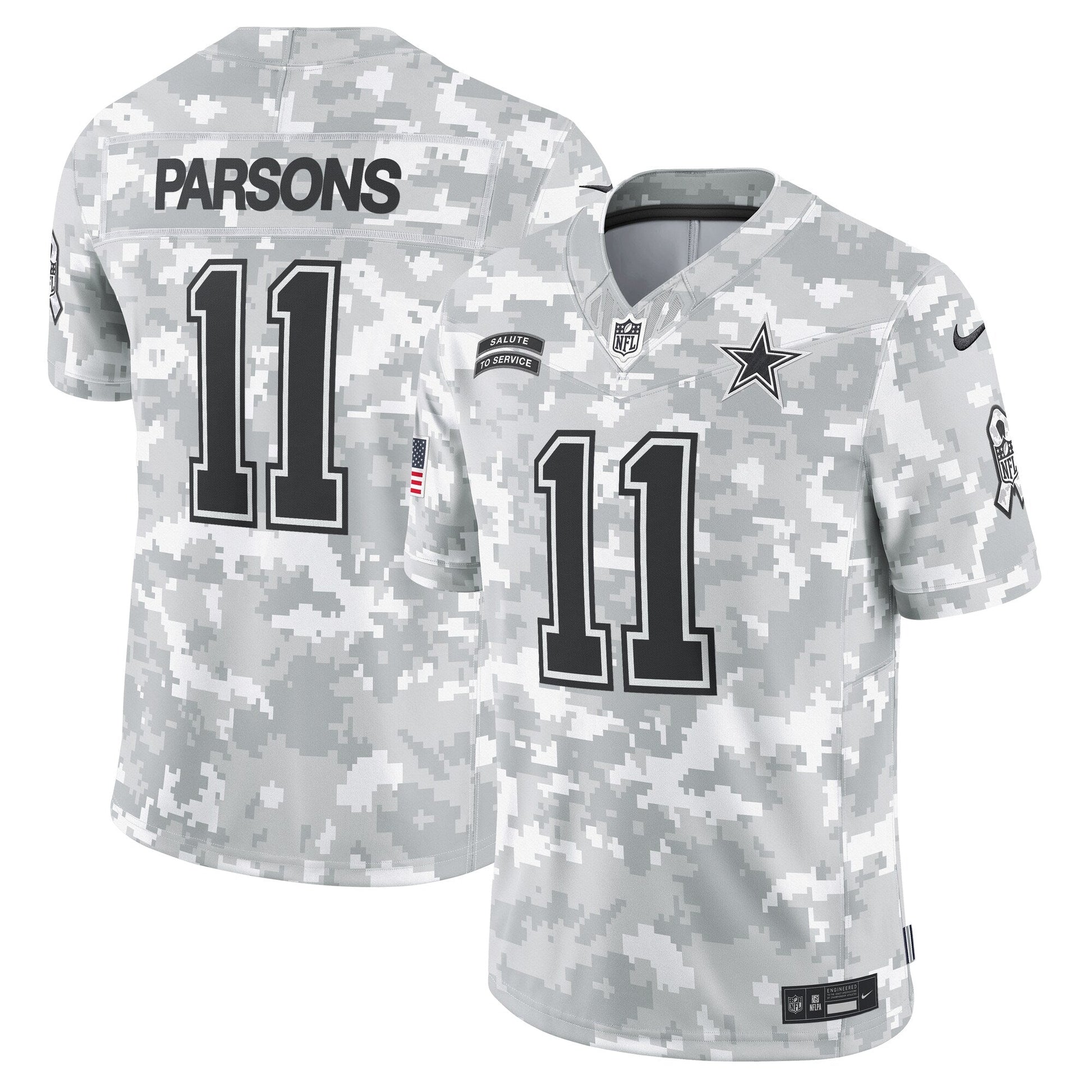 Micah Parsons Dallas Cowboys 2024 Salute to Service Limited Jersey - Arctic Camo football jersey product view 1