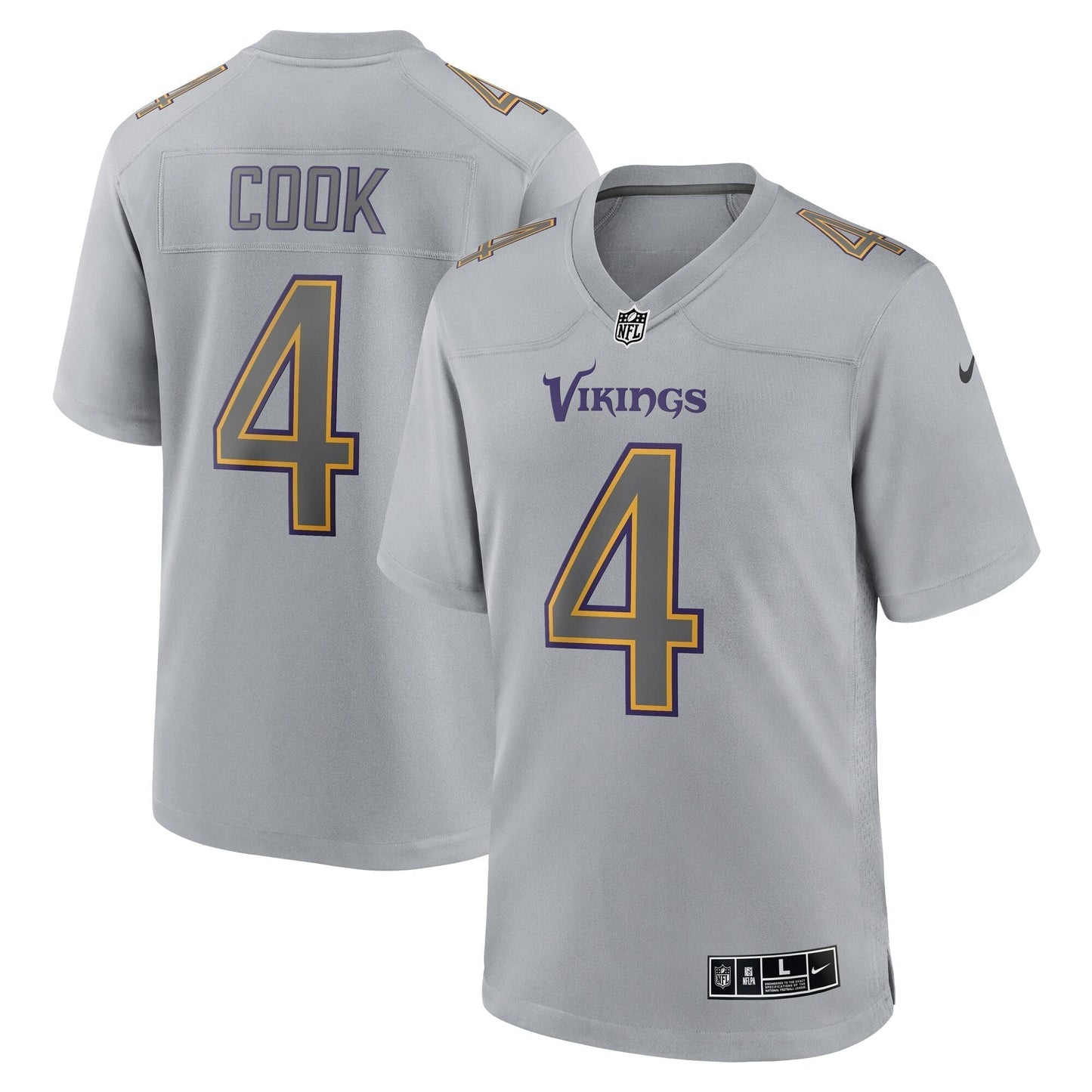 Dalvin Cook Minnesota Vikings Atmosphere Fashion Game Jersey - Gray football jersey product view 1