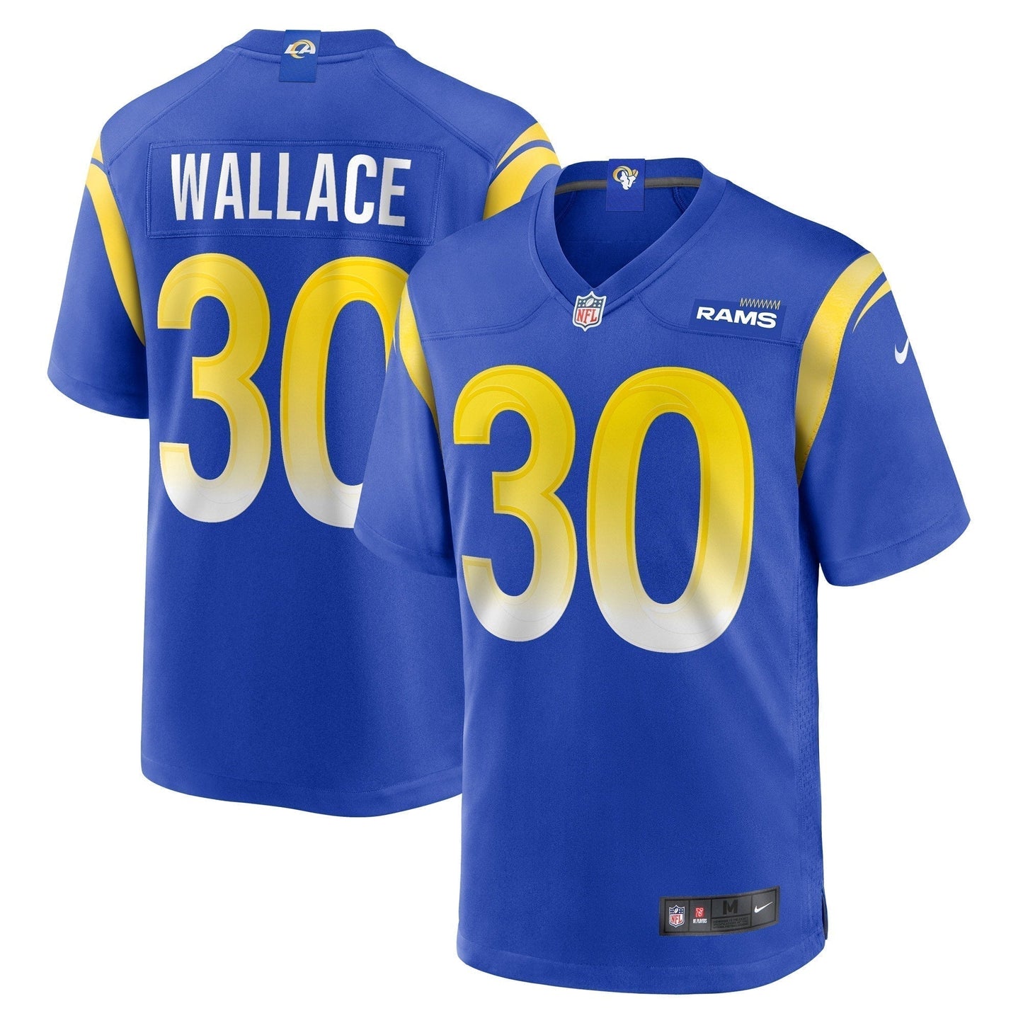 Josh Wallace Los Angeles Rams Game Jersey - Royal football jersey product view 1