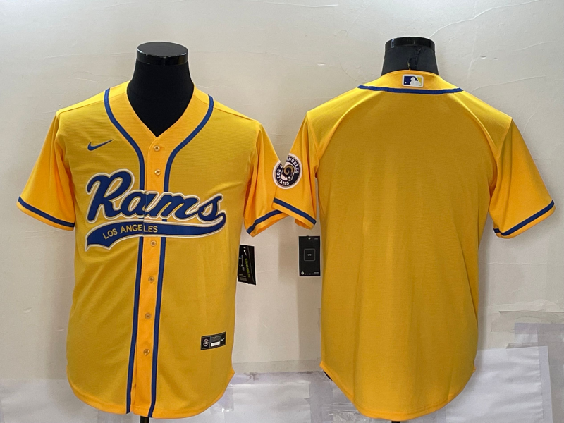 Men's Los Angeles Rams Yellow Blank Jersey football jersey product view 1