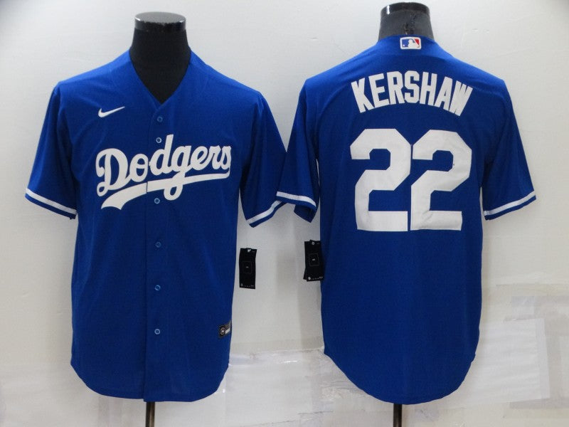 Men's Los Angeles Dodgers Clayton Kershaw Blue Replica Baseball Jersey baseball jersey product view 1