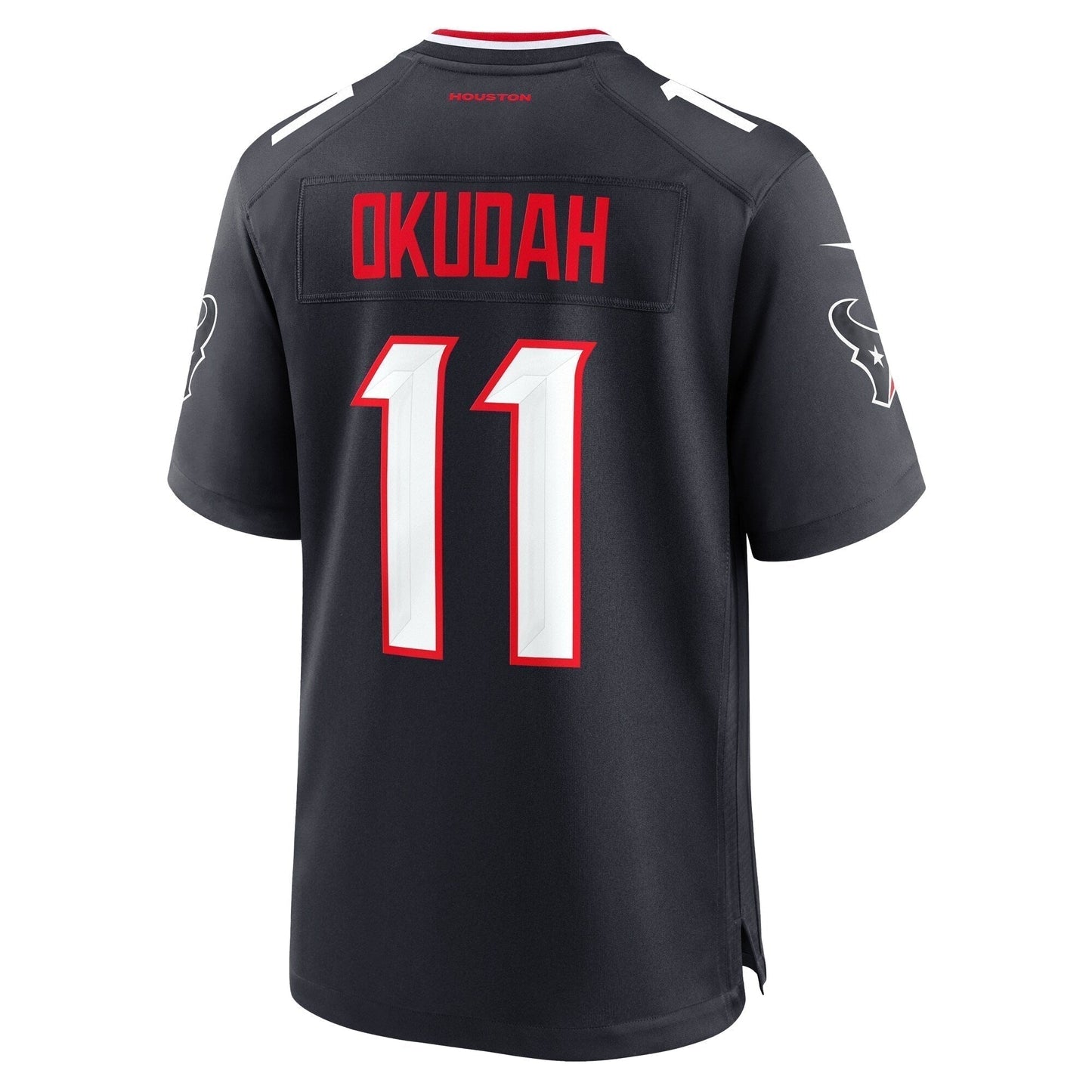 Jeff Okudah Houston Texans Team Game Jersey - Navy football jersey product view 3