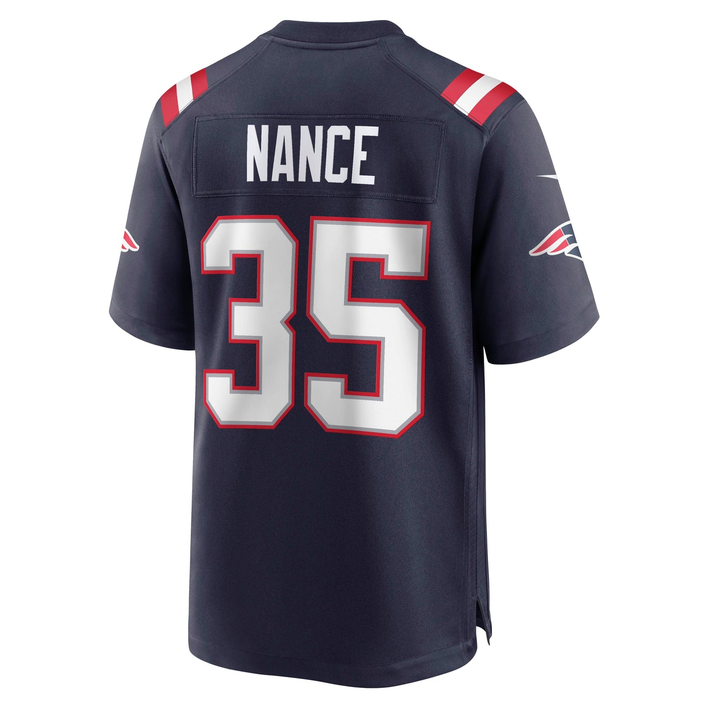 Jim Nance New England Patriots Retired Jersey - Navy football jersey product view 3