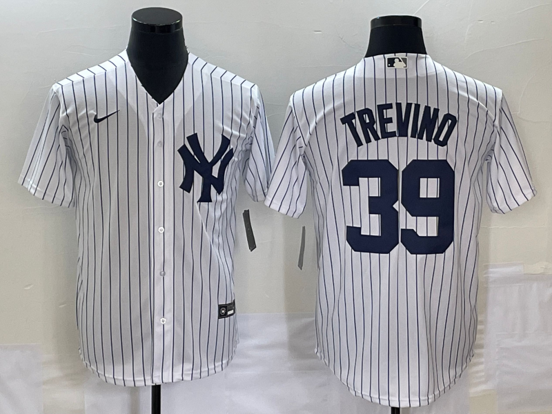 Men's New York Yankees Jose Trevino #39 White Home Replica Player Jersey baseball jersey product view 1