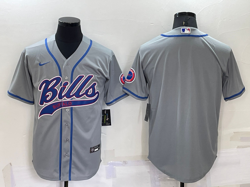 Men's Buffalo Bills Gray Blank Jersey1 football jersey product view 1