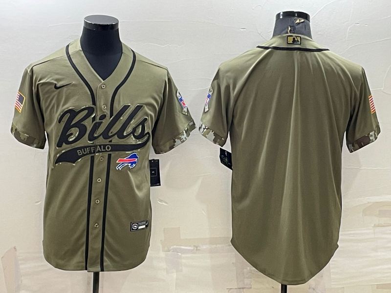 Men's Buffalo Bills Olive 2022 Salute To Service Limited Blank Jersey1 football jersey product view 1