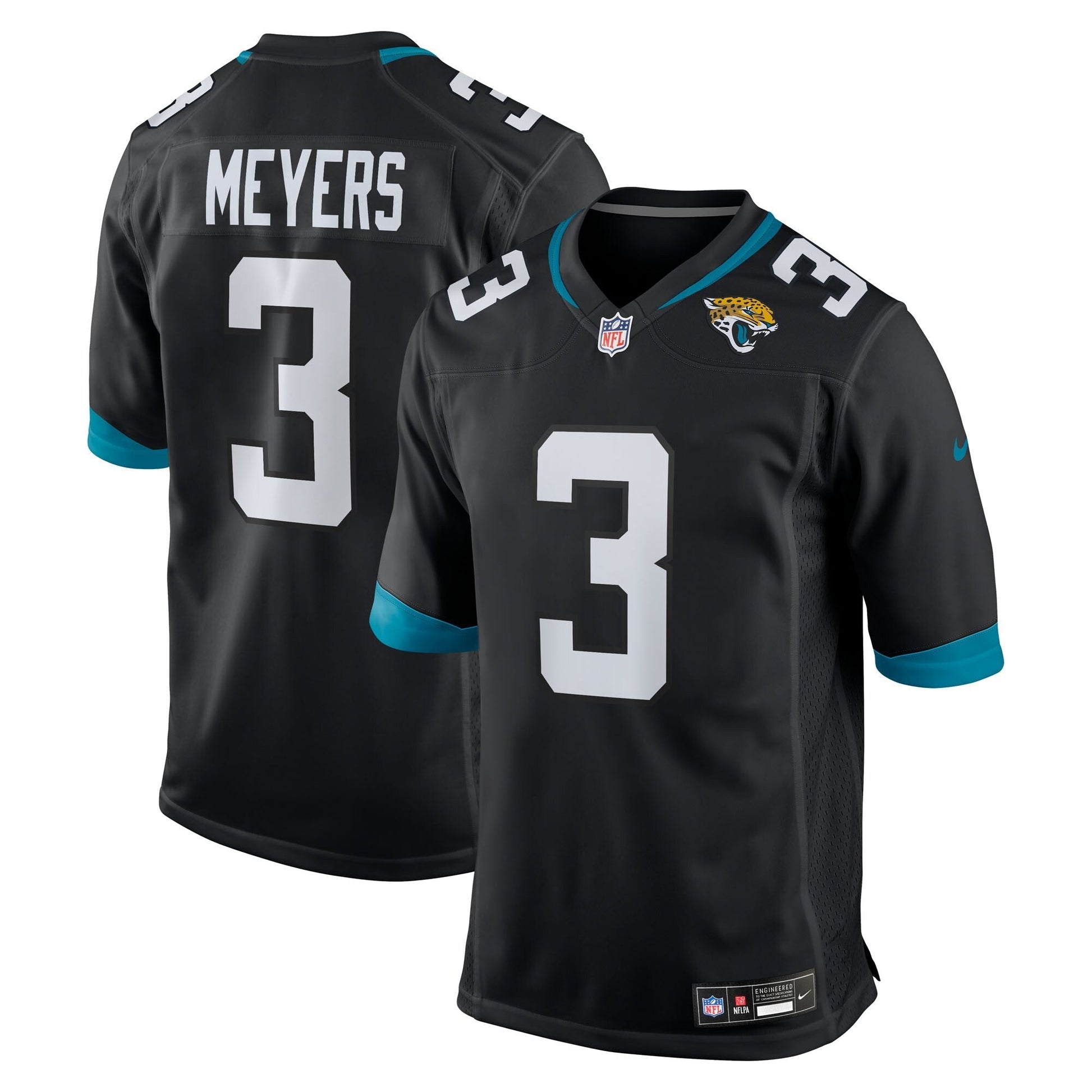 Jacksonville Jaguars Jakobi Meyers Black Alternate Game Jersey football jersey product view 1