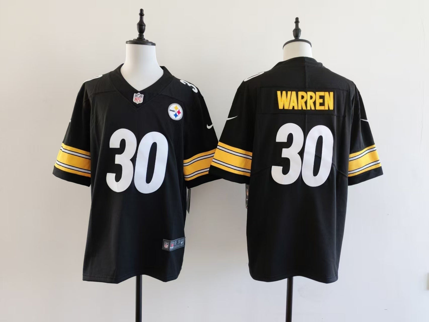 Men's Pittsburgh Steelers Jaylen Warren Jersey - Black football jersey product view 1