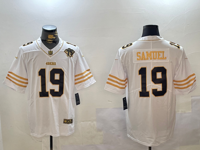 Men's San Francisco 49ers Deebo Samuel White 75th Anniversary Player Jersey football jersey product view 1