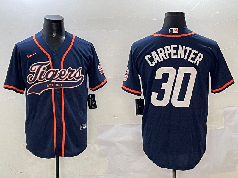 Men's Detroit Tigers Kerry Carpenter #30 Navy Player Jersey baseball jersey product view 1