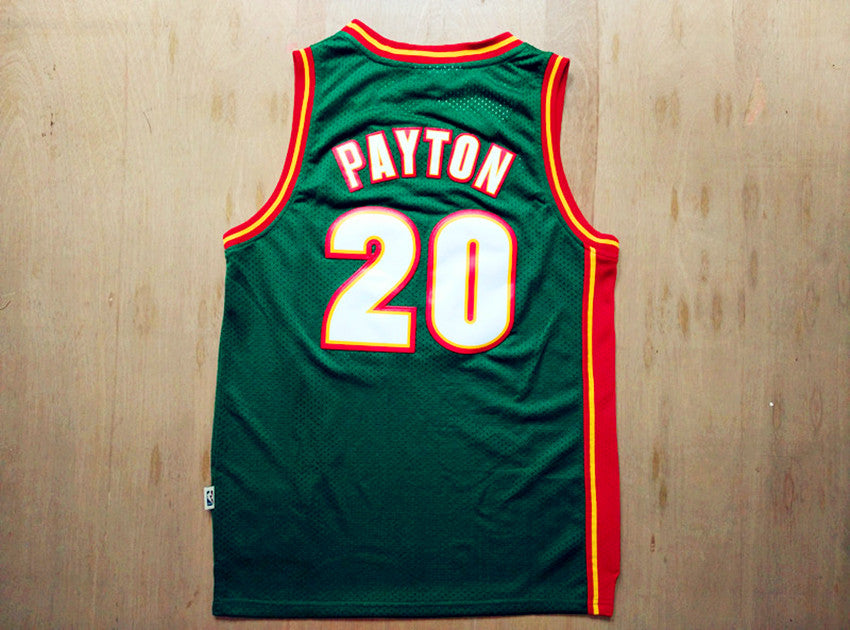 SuperSonics No. 20 Gloves Gary Payton Green 95-96 Classic Retro Premium Mesh Fan Edition Jersey basketball jersey product view 2