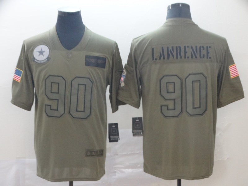 Men's Dallas Cowboys DeMarcus Lawrence #90 Brown Player Game Jersey1 football jersey product view 1