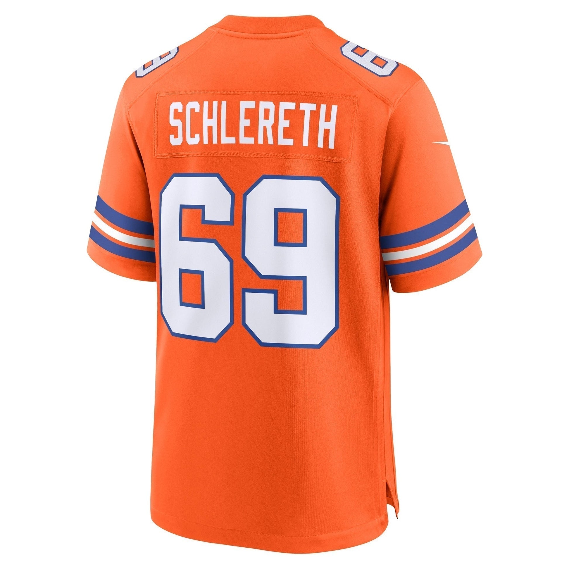 Mark Schlereth Denver Broncos Mile High Collection 1977 Throwback Retired Game Jersey - Orange football jersey product view 3