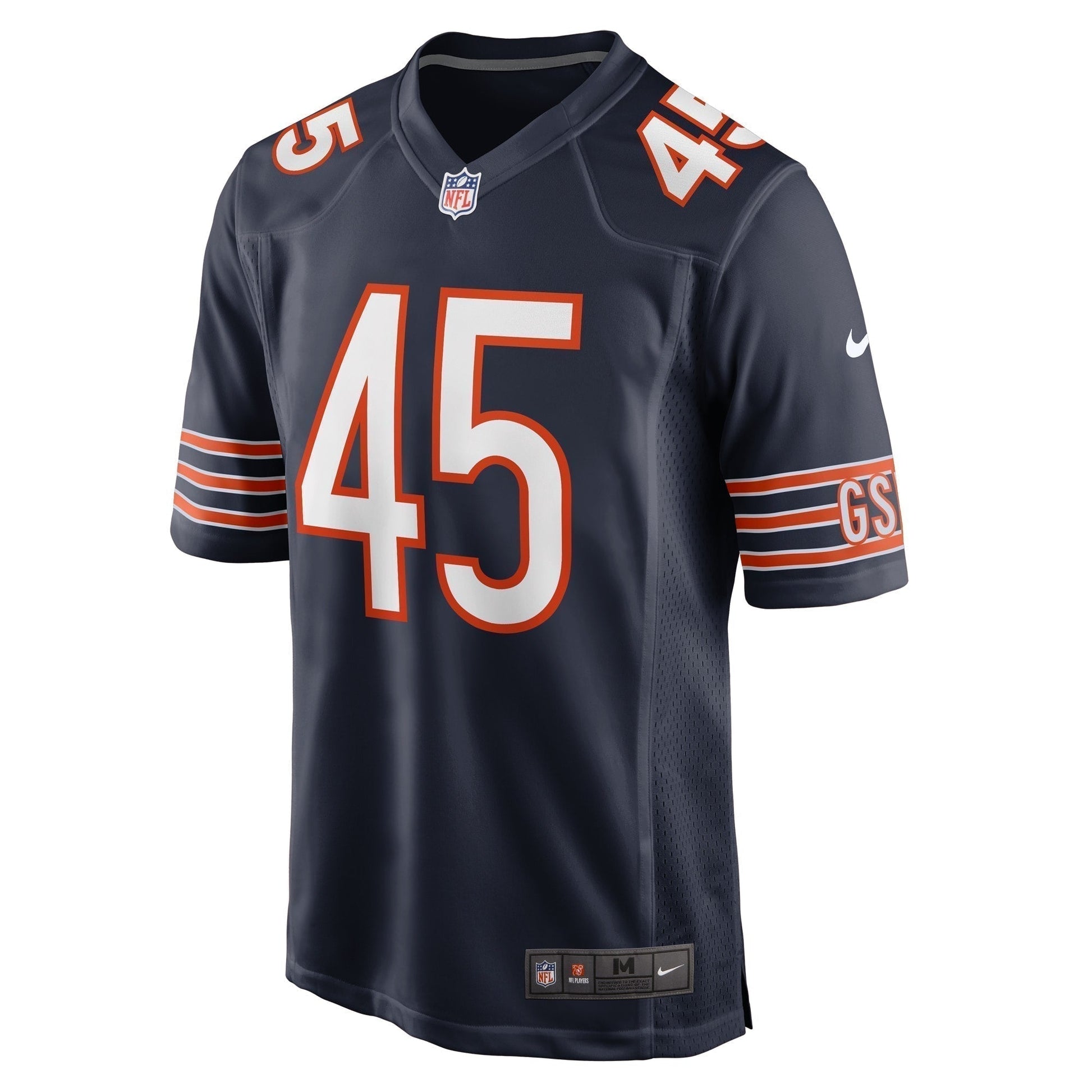 Amen Ogbongbemiga Chicago Bears Game Jersey - Navy football jersey product view 2