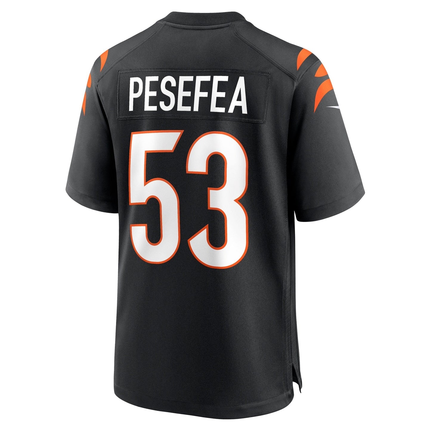 TJ Pesefea Cincinnati Bengals Team Game Jersey - Black football jersey product view 3