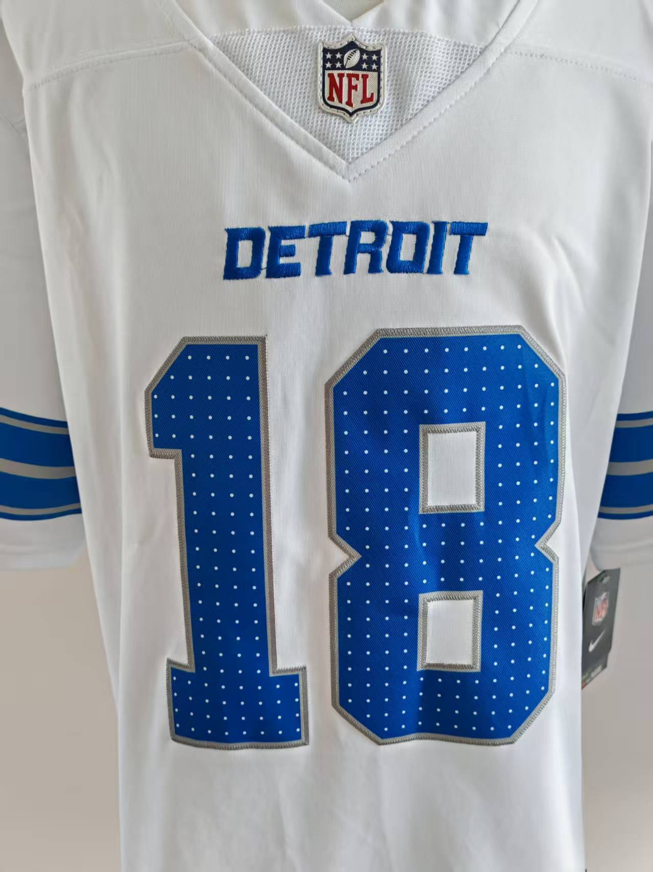 Men's Detroit Lions Isaac TeSlaa Jersey - White football jersey product view 3