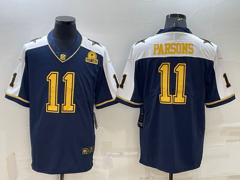 Men's Dallas Cowboys Micah Parsons #11 Navy Player Game Jersey1 football jersey product view 1