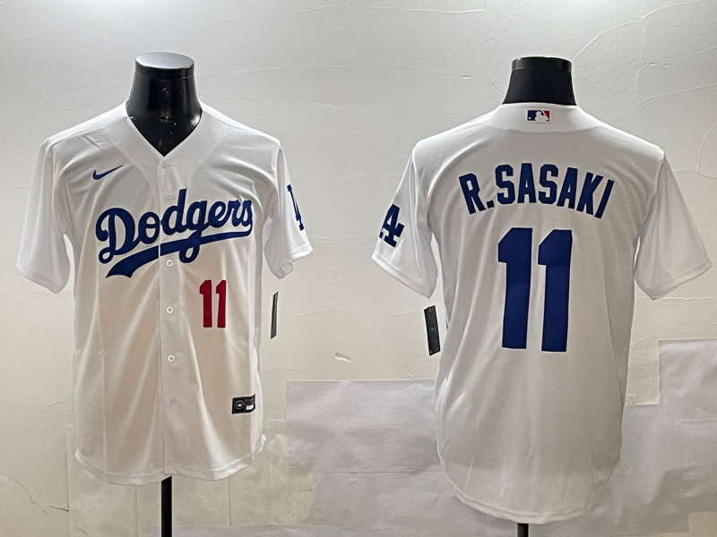 Men's Los Angeles Dodgers Roki Sasaki White Home Limited Player Jersey baseball jersey product view 1