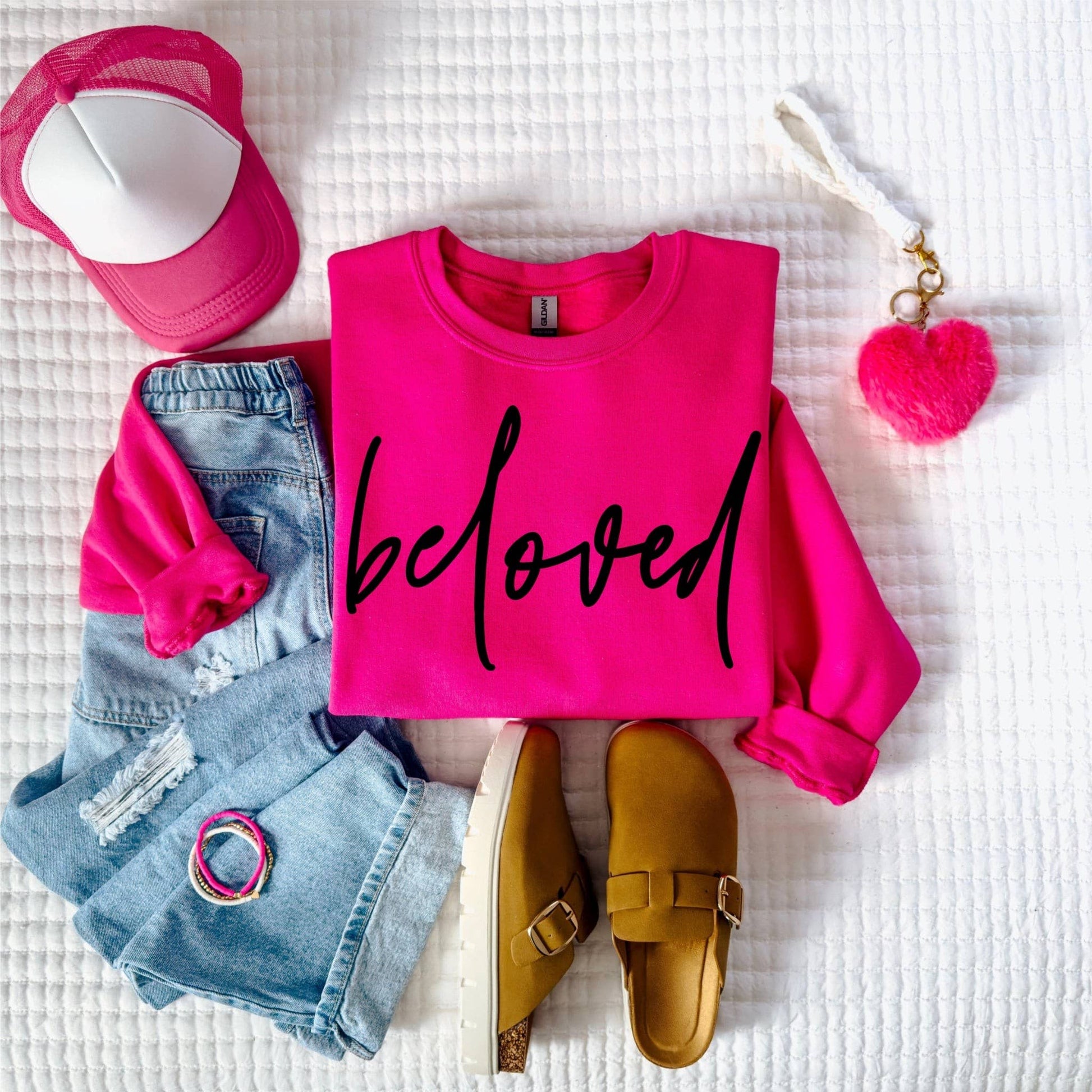 Beloved Pink Christian Top Selling Graphic Sweatshirt Unisex T-shirt, Sweatshirt, Hoodie, Long Sleeve Tee - T-Shirt, Sweatshirt, Hoodie