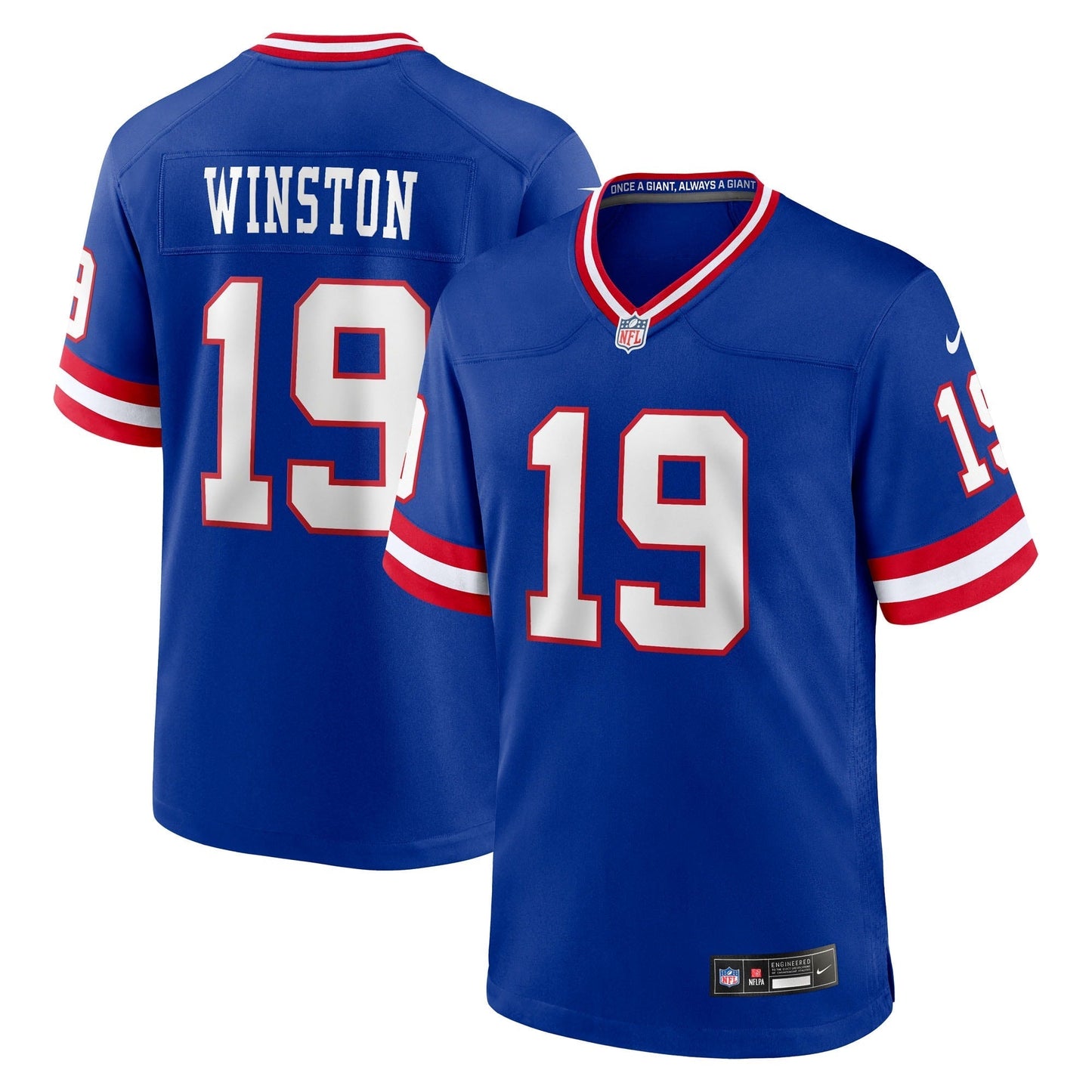 New York Giants Jameis Winston Royal Alternate 2 Game Jersey football jersey product view 1
