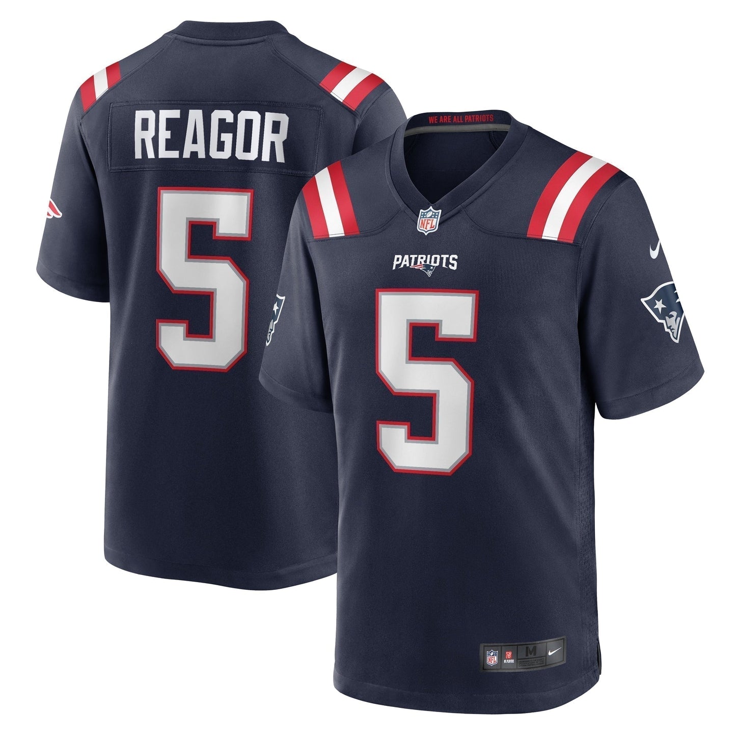 Jalen Reagor New England Patriots Team Game Jersey - Navy football jersey product view 1