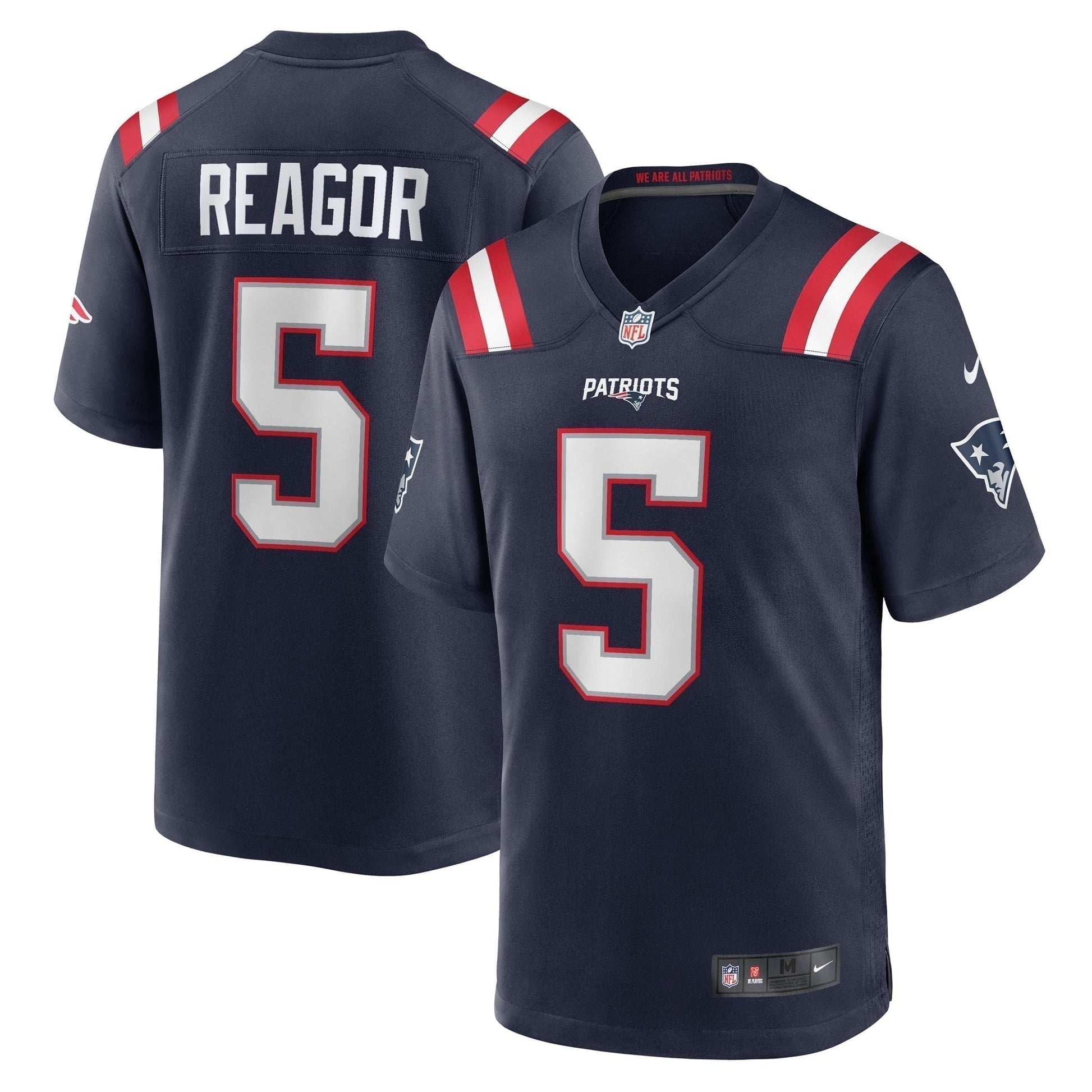 Jalen Reagor New England Patriots Team Game Jersey - Navy football jersey product view 1
