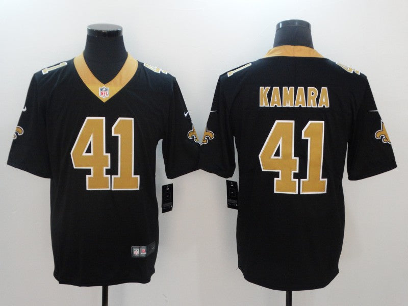 Men's New Orleans Saints Alvin Kamara #41 Black Game Jersey1 football jersey product view 1