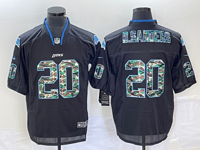 Men's Detroit Lions Barry Sanders #20 Black Player Jersey1 football jersey product view 1