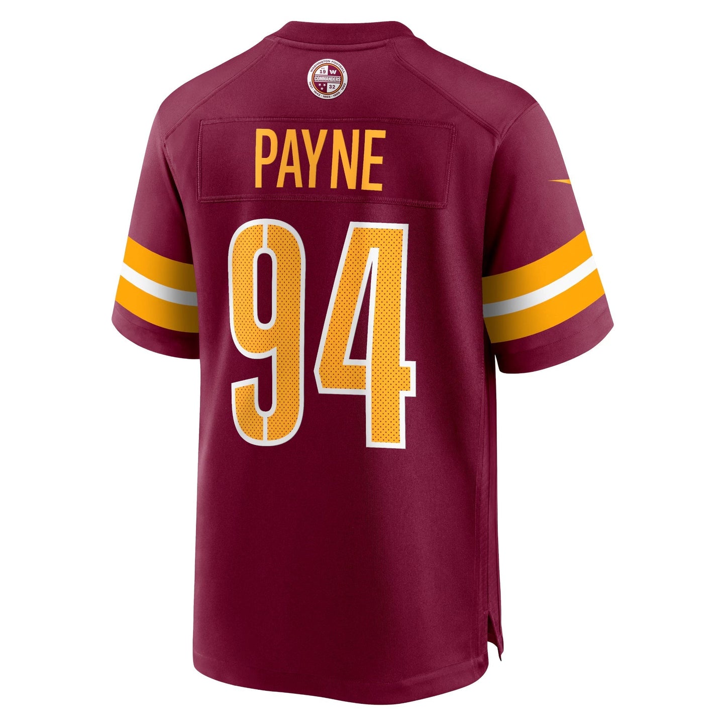 Washington Commanders Da'Ron Payne Burgundy Game Jersey football jersey product view 2