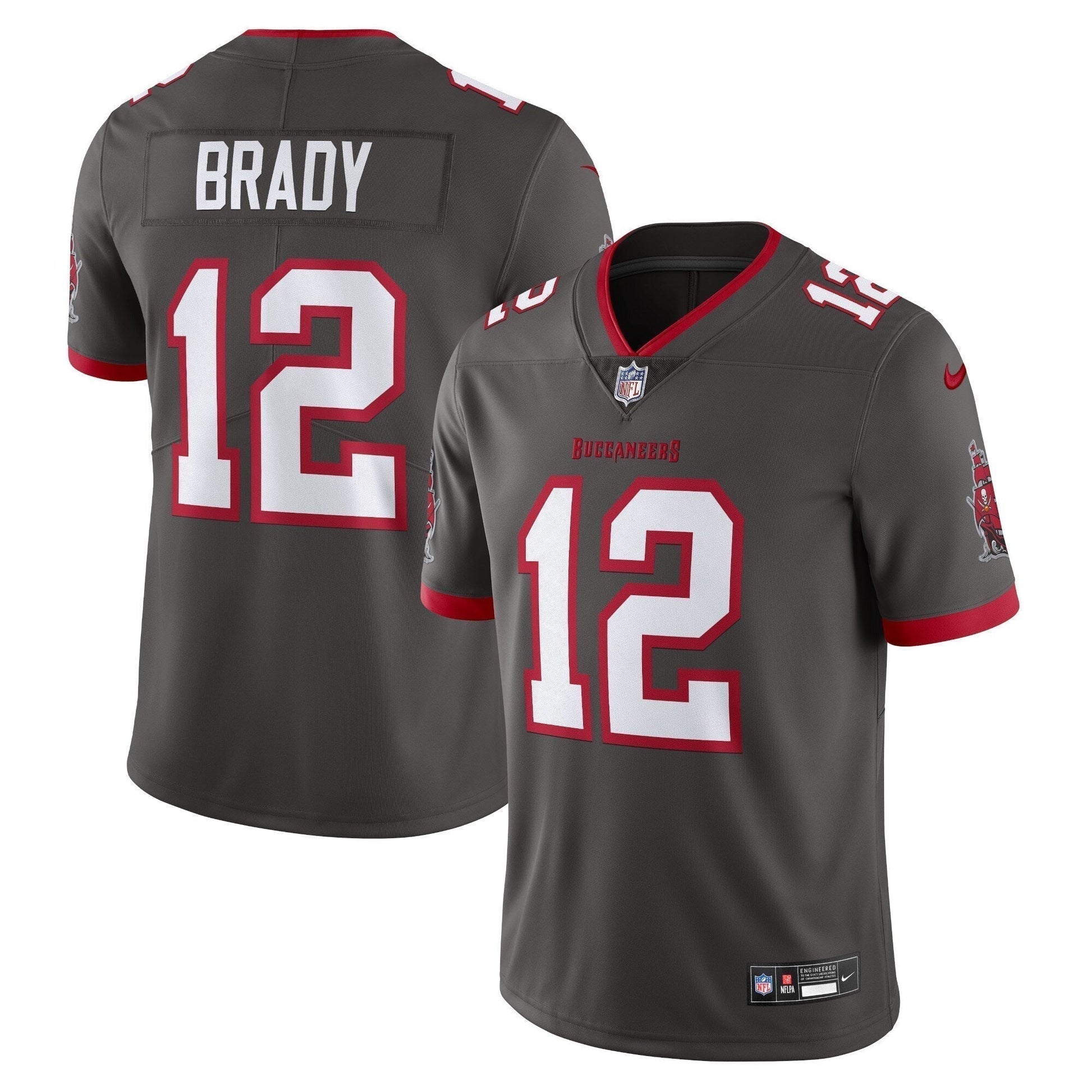 Tom Brady Tampa Bay Buccaneers Alternate Vapor Untouchable Limited Jersey - Pewter football jersey product view 1