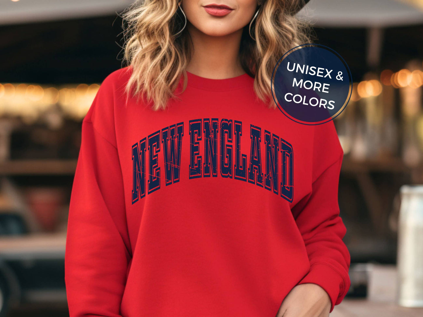 New England Crewneck Vintage Retro Pats Football Fan Sweatsh Unisex T-shirt, Sweatshirt, Hoodie, Long Sleeve Tee - T-Shirt, Sweatshirt, Hoodie