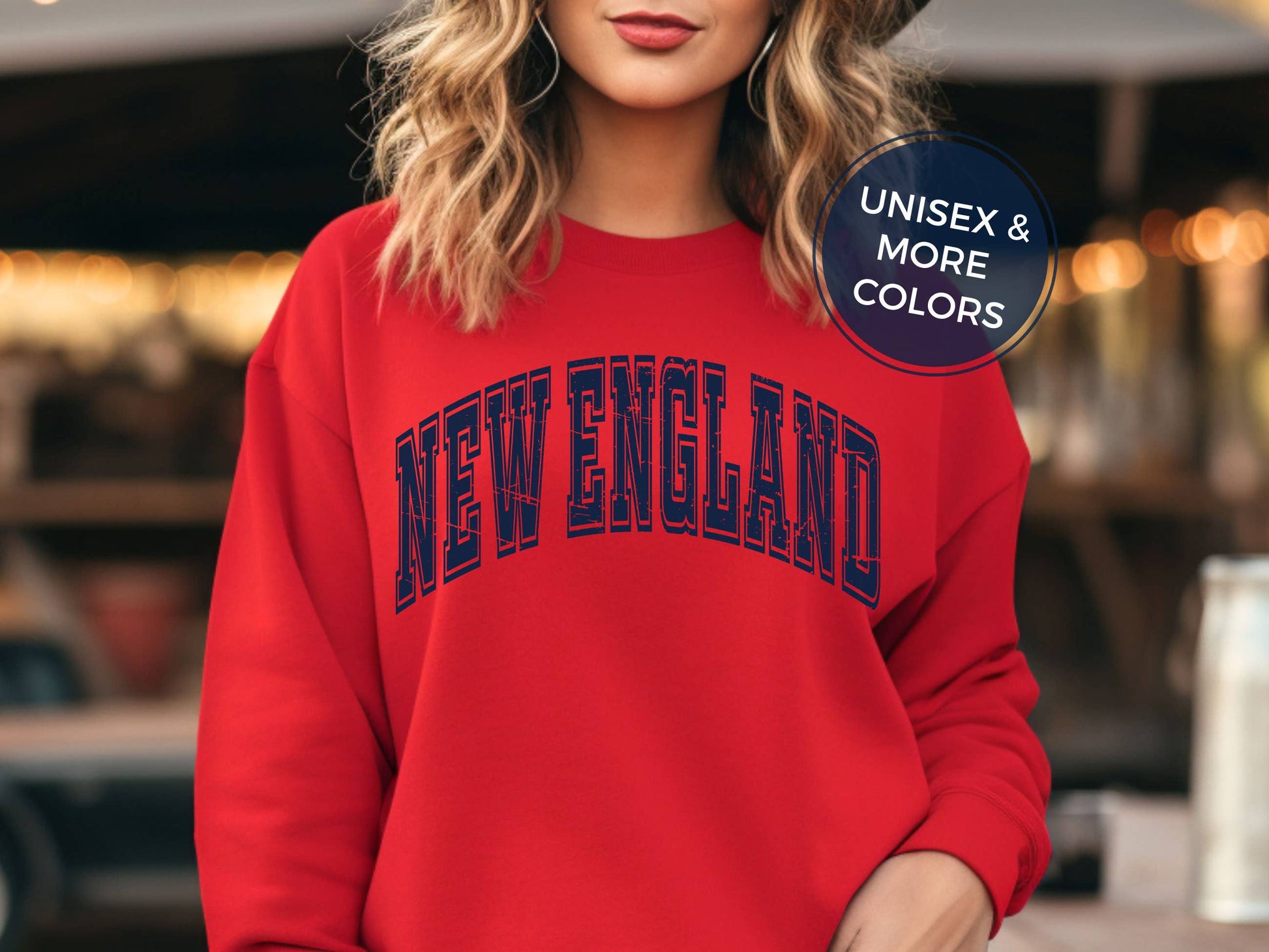 New England Crewneck Vintage Retro Pats Football Fan Sweatsh Unisex T-shirt, Sweatshirt, Hoodie, Long Sleeve Tee - T-Shirt, Sweatshirt, Hoodie