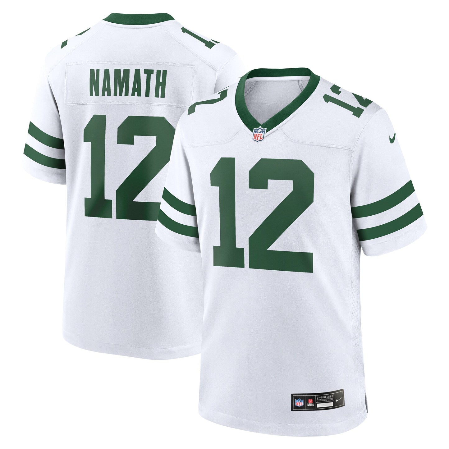 Joe Namath New York Jets Legacy Retired Game Jersey - White football jersey product view 1