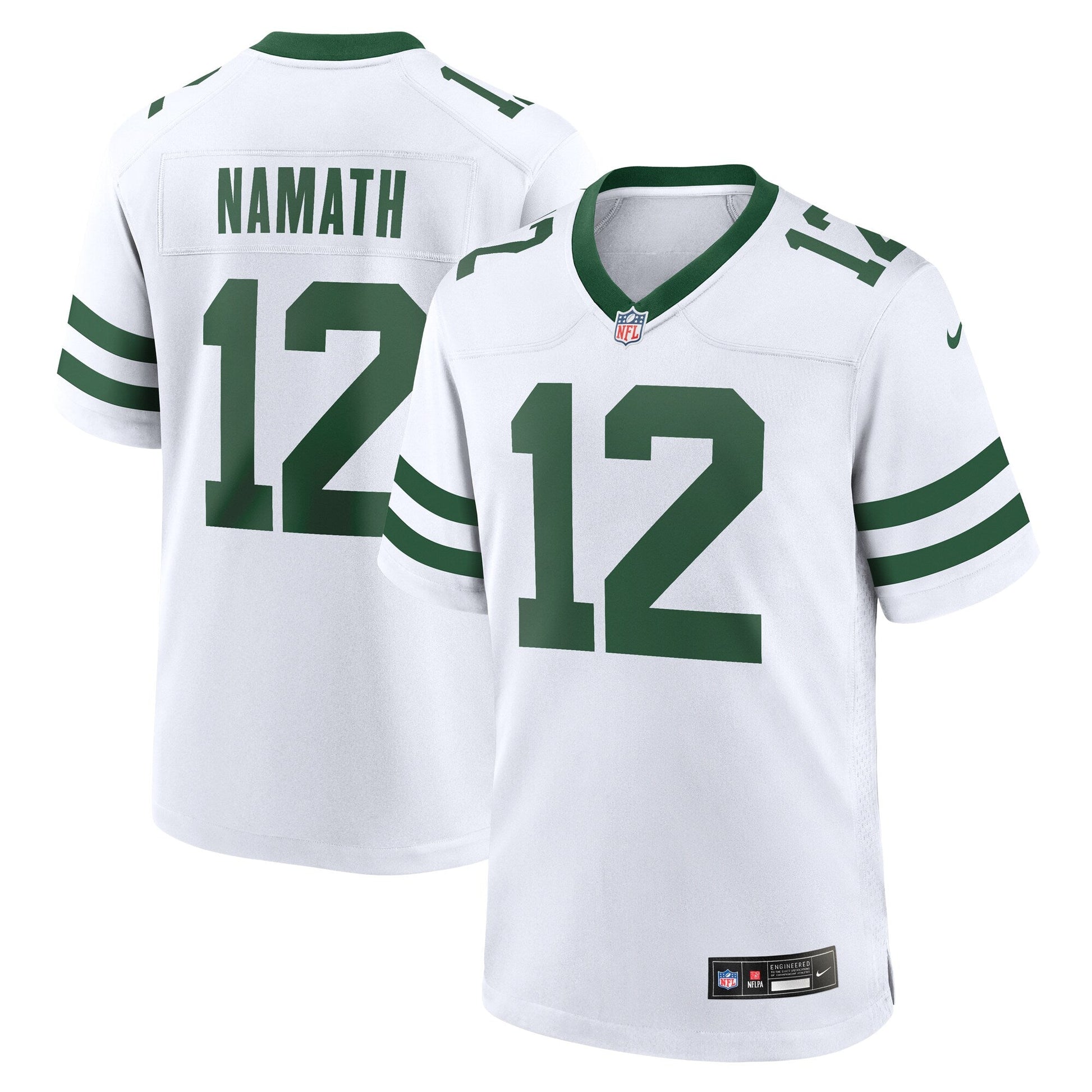Joe Namath New York Jets Legacy Retired Game Jersey - White football jersey product view 1