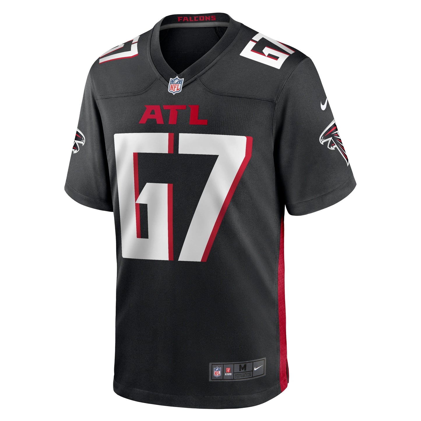 Drew Dalman Atlanta Falcons Game Jersey - Black football jersey product view 2