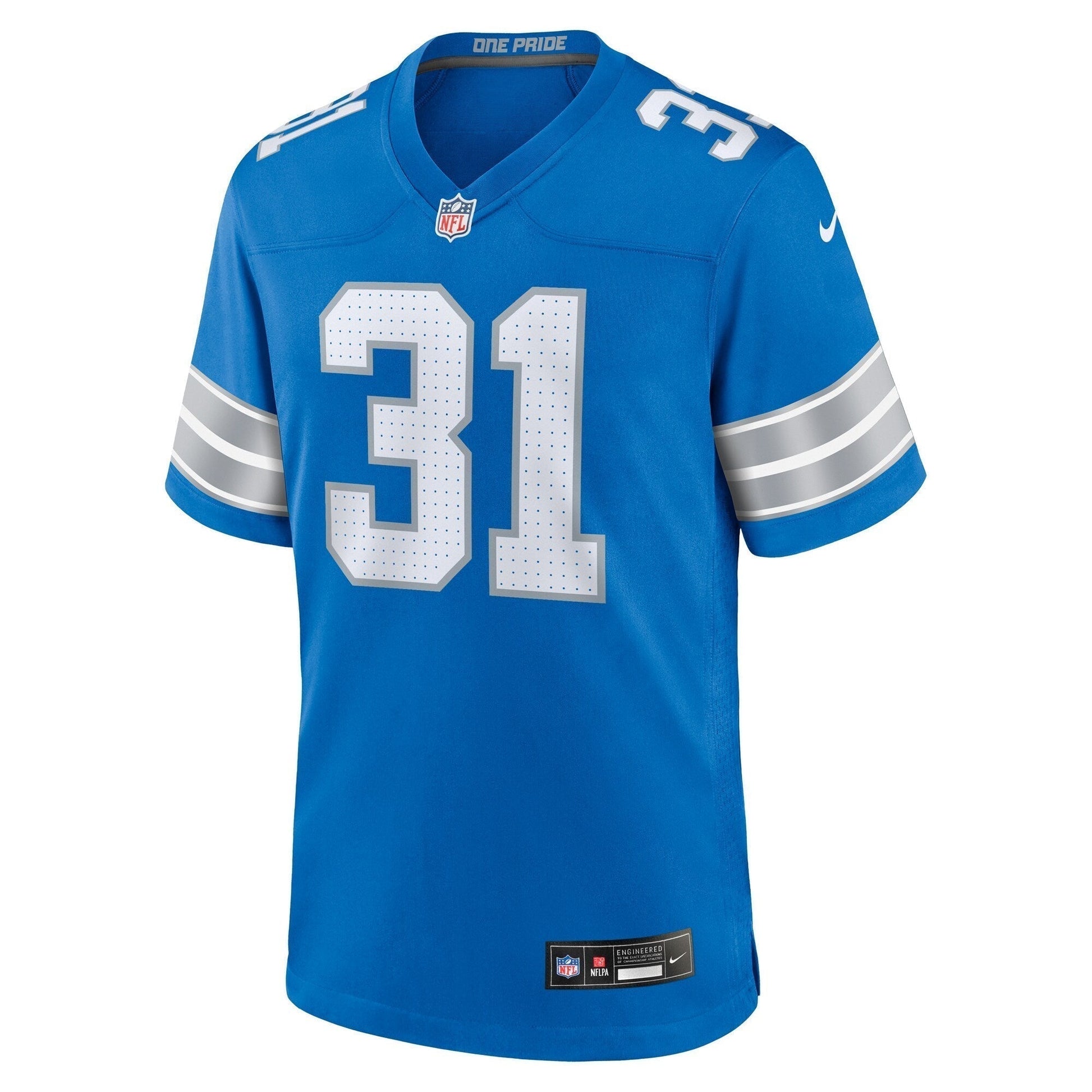 Kerby Joseph Detroit Lions Team Game Jersey - Blue football jersey product view 2