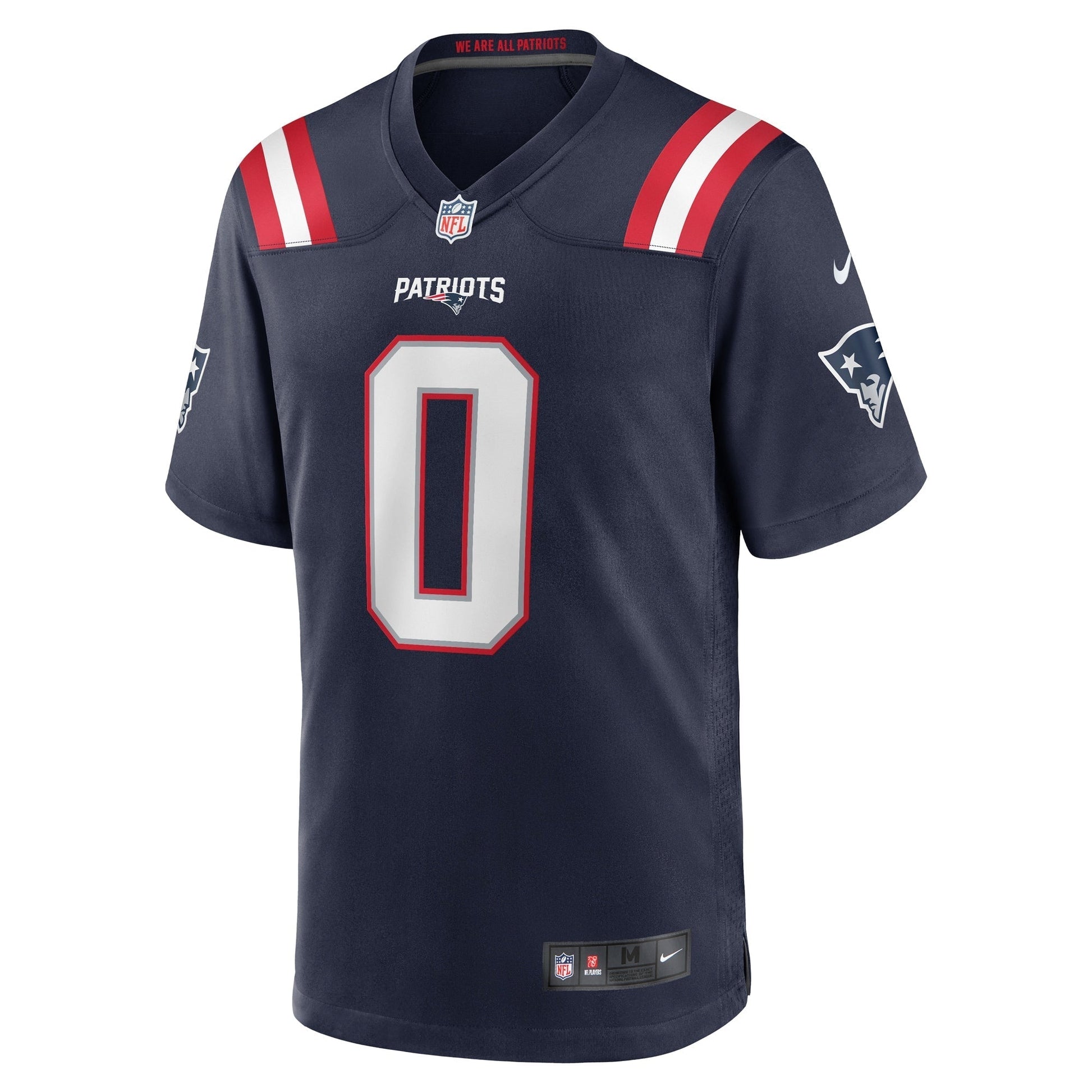 Christian Gonzalez New England Patriots Team Game Jersey - Navy football jersey product view 2