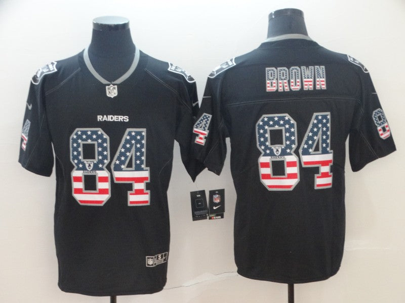 Men's Las Vegas Raiders Antonio Brown #84 Black Game Player Jersey1 football jersey product view 1