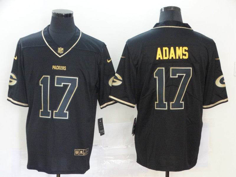 Men's Green Bay Packers Davante Adams #17 Black Player Jersey1 football jersey product view 1