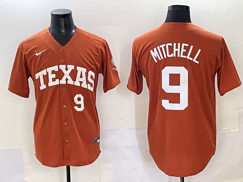 Men's Texas Longhorns Joley Mitchell Brown Replica Player Jersey sports jersey product view 1