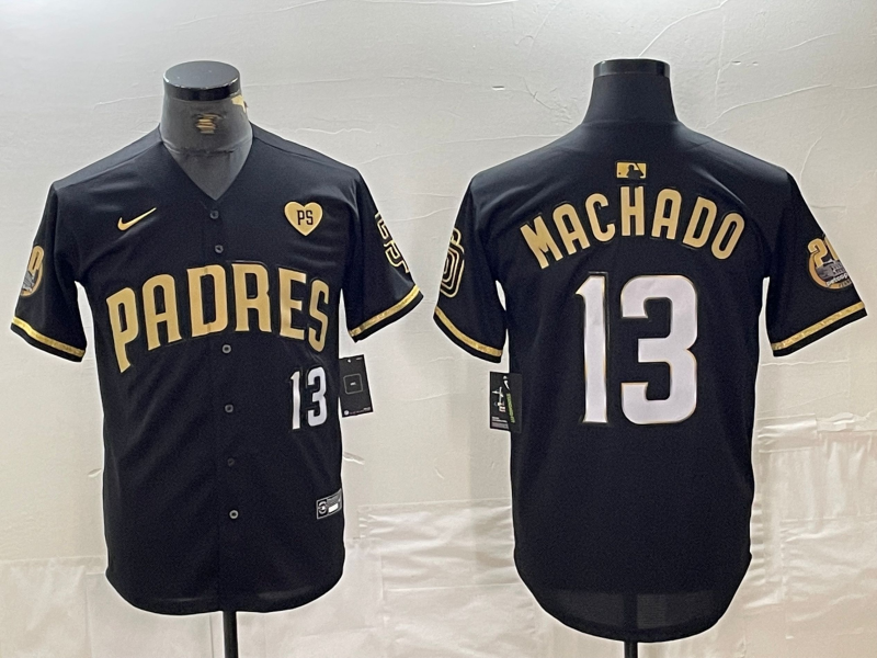 Men's San Diego Padres Manny Machado Black Limited Player Jersey baseball jersey product view 1